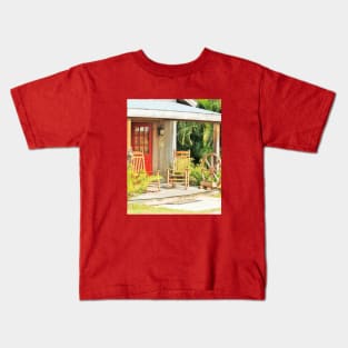 Western Front Porch with Rocking Chairs Kids T-Shirt